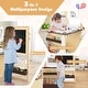 preview thumbnail 20 of 21, Costway Kids Art Center Wooden Table Bench Set Adjustable Double-Sided - See Details