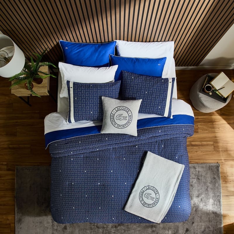 Lacoste Heritage Geo Percale Cotton 3-Piece Comforter Set