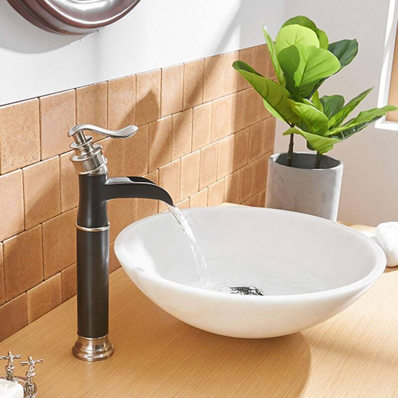 Waterfall Bathroom Vessel Faucet With Drain Assembly Single Handle Bathroon Vessel Sink Faucets One Hole Basin Vanity High Taps