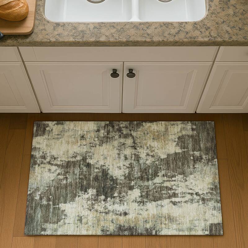 Premium Washable Super Soft Abstract Casual Mayfield Rug - Brown - 1'8" x 2'6"