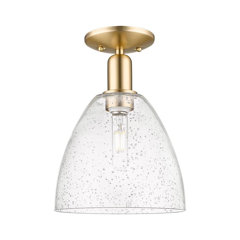 Innovations Lighting 716-1C-13-9 Bristol Semi-Flush Bristol 9" Wide - Champagne Bronze / Seedy