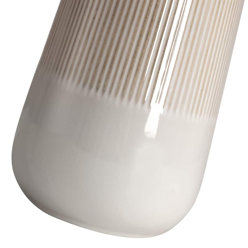 3-Way Ceramic Table Lamp Set of 2 with White Shades - 23 in. H