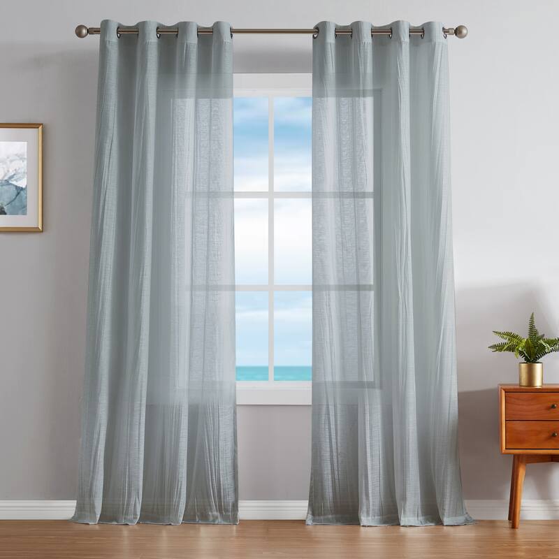 Nautica Cordelia Crushed Sheer Grommet Extra Wide Curtains (Set of 2)