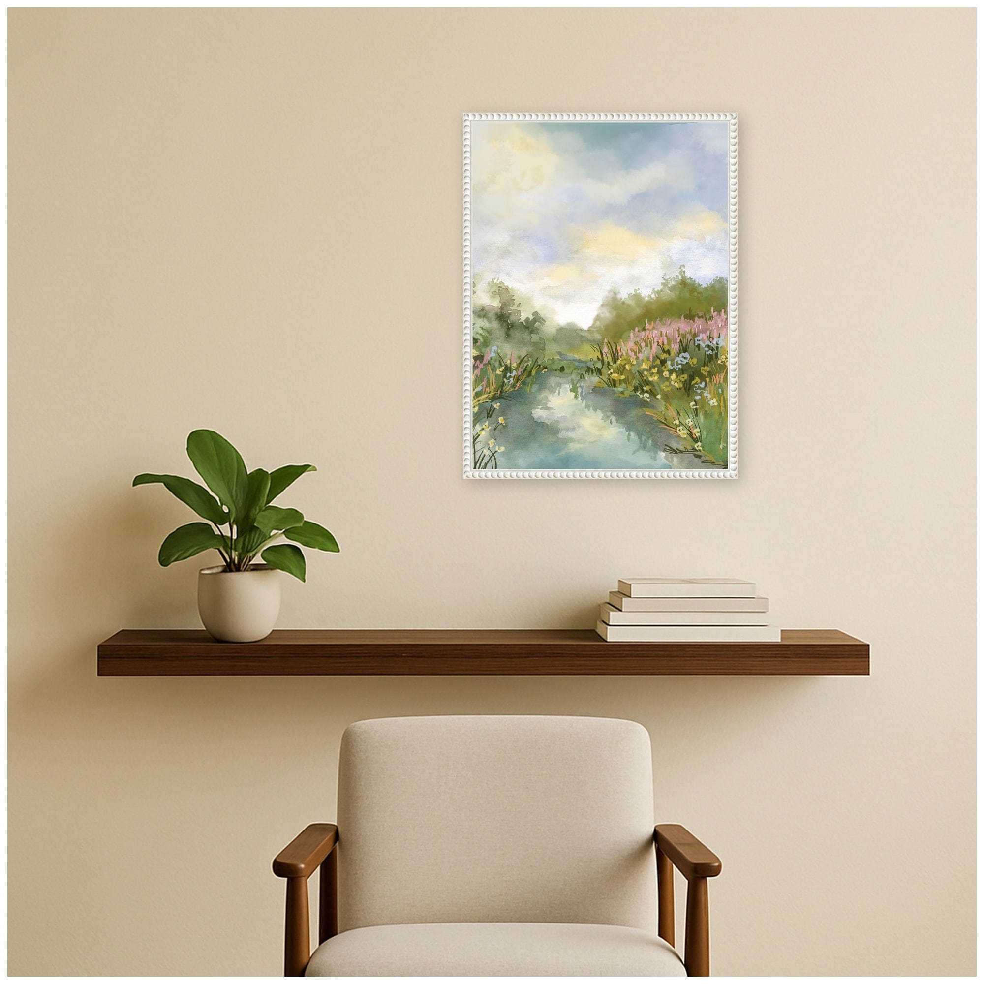 Kate and Laurel Landscape No 7 by Annie Quigley Framed Canvas Wall Art Print