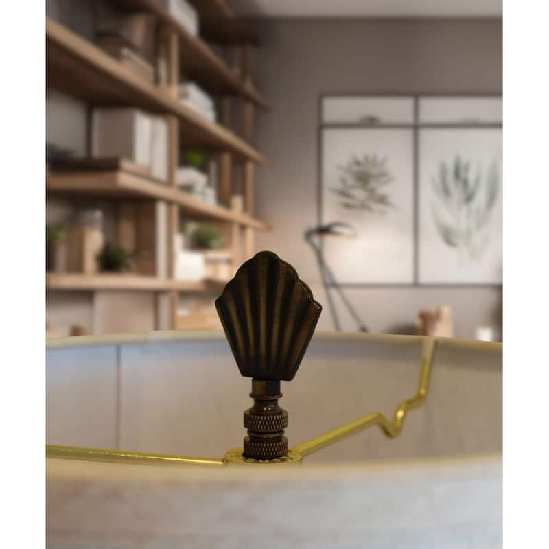 Art Deco Lamp Finial Antique Brass, 2.5"h