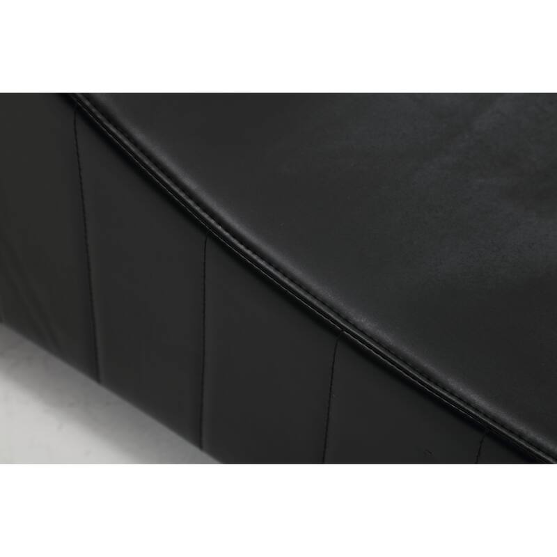 Black 62.2" Chaise Longue Chair with Wood Frame