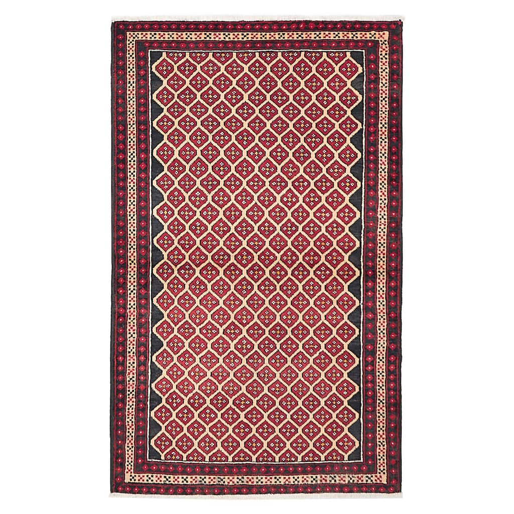 ECARPETGALLERY Hand-knotted Baluch Red Wool Rug - 4'1 x 6'8
