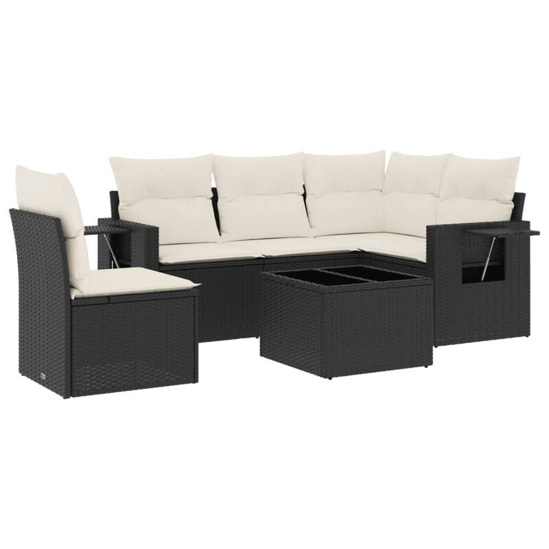 vidaXL Garden Sofa Set Black