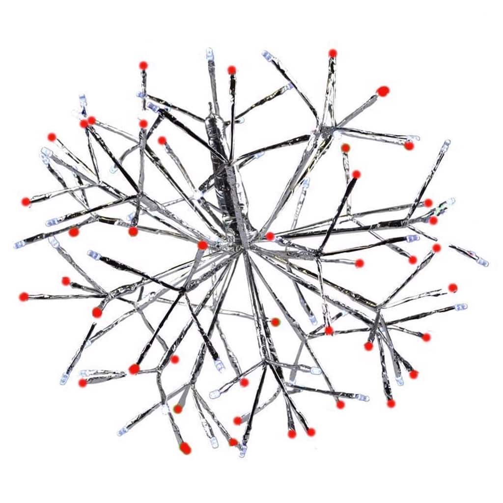 Celebrations LED Red/White Shimmering Sphere 16 in. Hanging Decor - Red