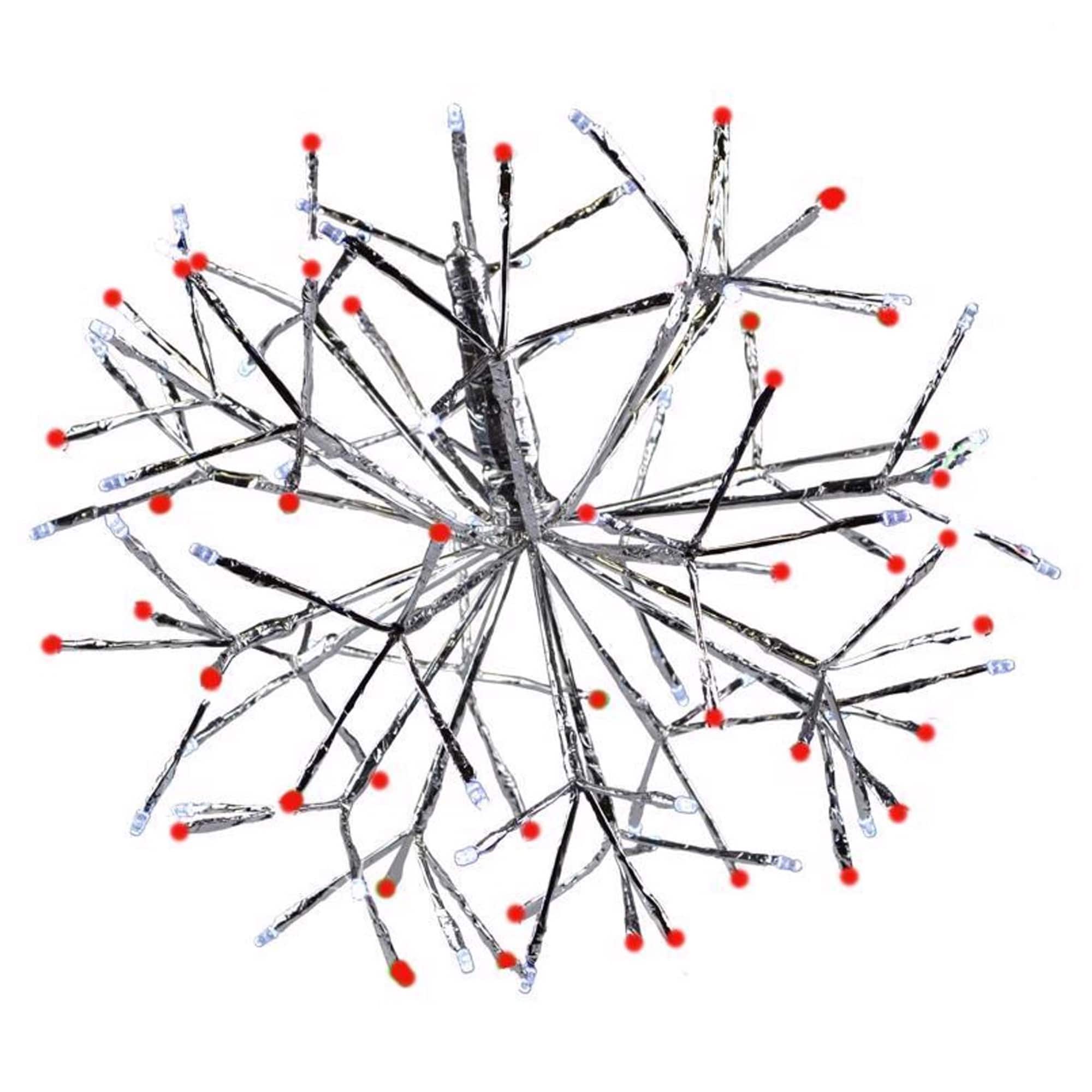 Celebrations LED Red/White Shimmering Sphere 16 in. Hanging Decor - Red