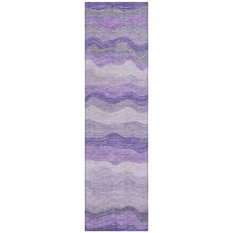 Machine Washable Indoor/ Outdoor Ombre Stripes Chantille Rug