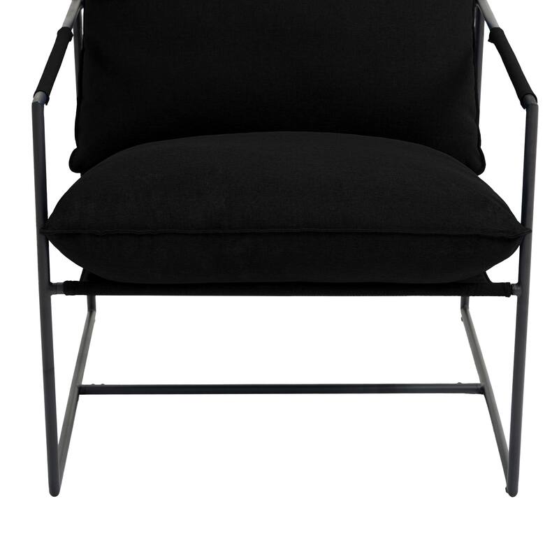 Metal Framed Accent Chair Sling Armchair with Bag Cushion