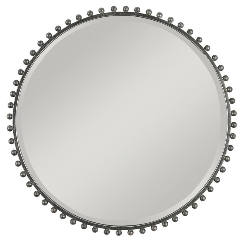 Uttermost Taza 32" Circular Beveled Framed Accent Mirror