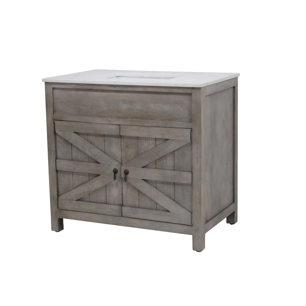 Barn Door Vanity 30 " wide in White Pigment
