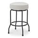 preview thumbnail 7 of 8, NADAAL STUDIOS Loric Swivel Counter Stool, Round Upholstered Seat with Piping Detail, Light Brown