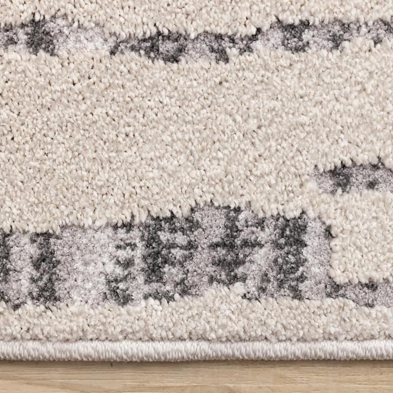 Grey Broken Stripes High Traffic Rug