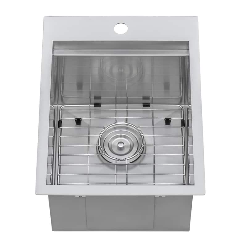 Ruvati 15 x 20 inch Marine Grade T-316 Workstation Topmount RV Boat Outdoor Sink Stainless Steel - 15" X 20"