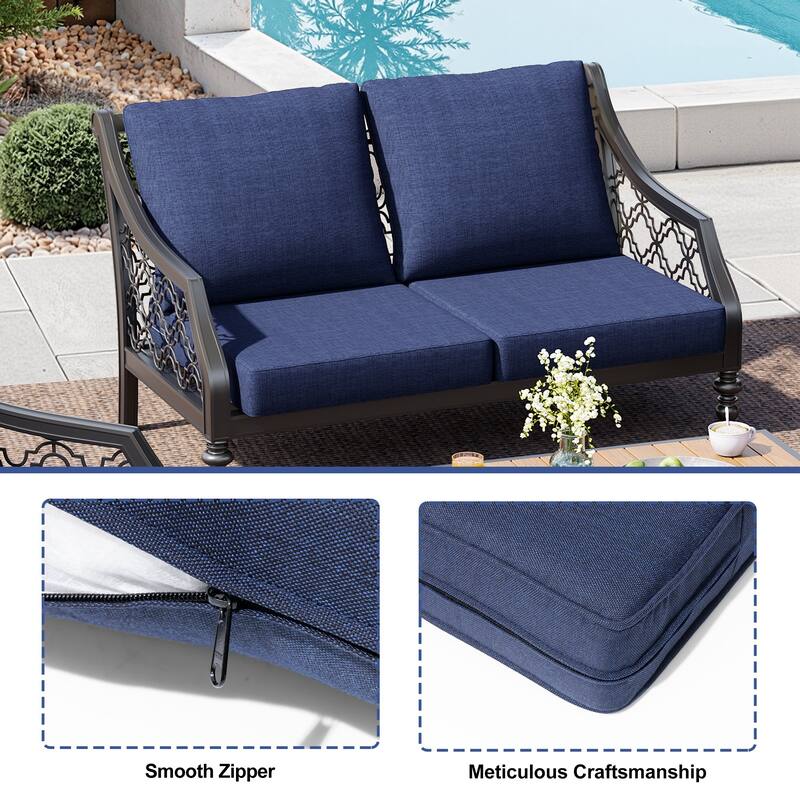 27.6 in W * 24.4 in D Outdoor Patio Deep Seat Cushion Chair Set