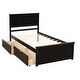 preview thumbnail 13 of 13, Twin Size Platform Bed with Two Wheeled Under-Bed Drawers , Solid Wood and MDF Construction