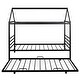 preview thumbnail 8 of 10, Black Twin Size Metal House-Shaped Platform Bed with Trundle and Roof