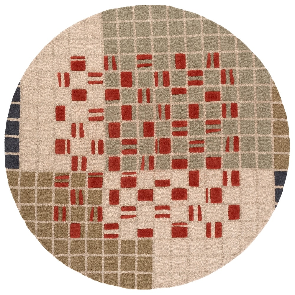 SAFAVIEH Handmade Genre Roos Mid-Century Modern Wool Rug