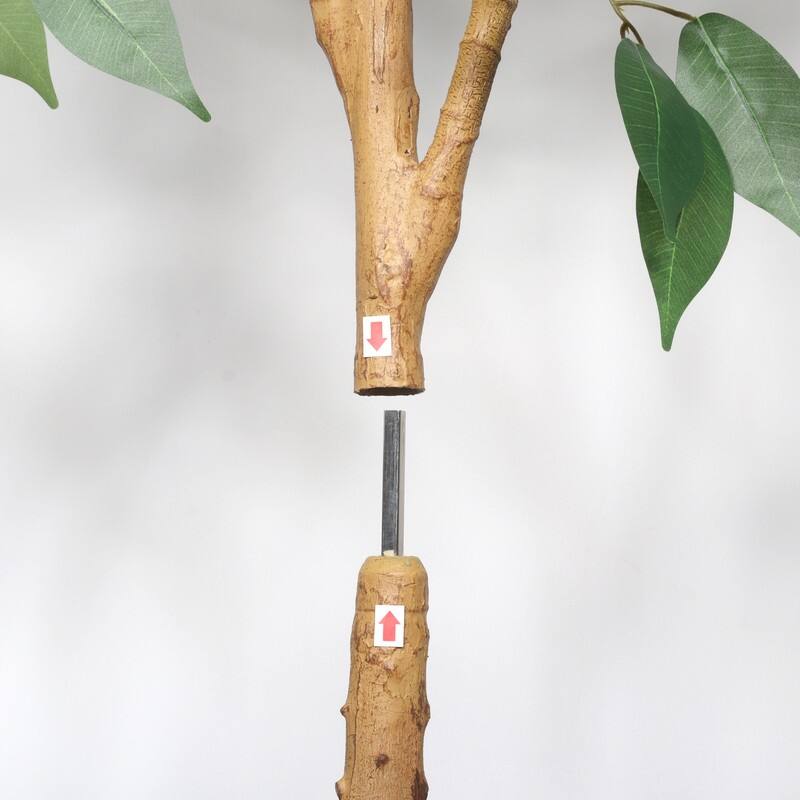 6FT Artificial Ficus Tree with Natural Trunk in Black Plastic Pot for Indoor Home Office Decor, 1pc/set