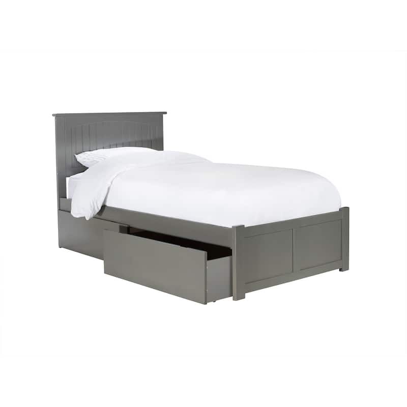 Platform Bed - Storage Bed with Flat Panel Footboard & USB Charger