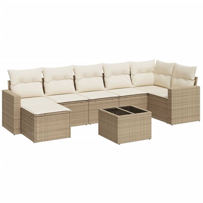 vidaXL Patio Sofa Set Adjustable Feet 8-Piece Sofa Set Rectangular - 21.7 x 21.7 x 14.6