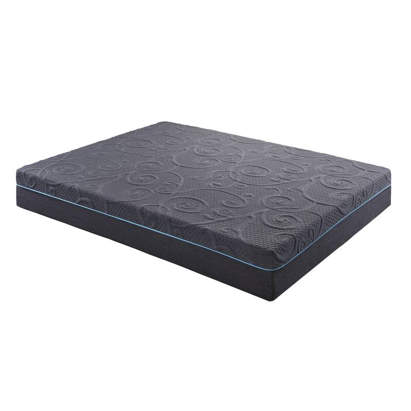11-inch Eastern King Bed Mattress Gel-Infused Memory Foam Hybrid Mattress, Dark Gray, Mattress in a Box - King