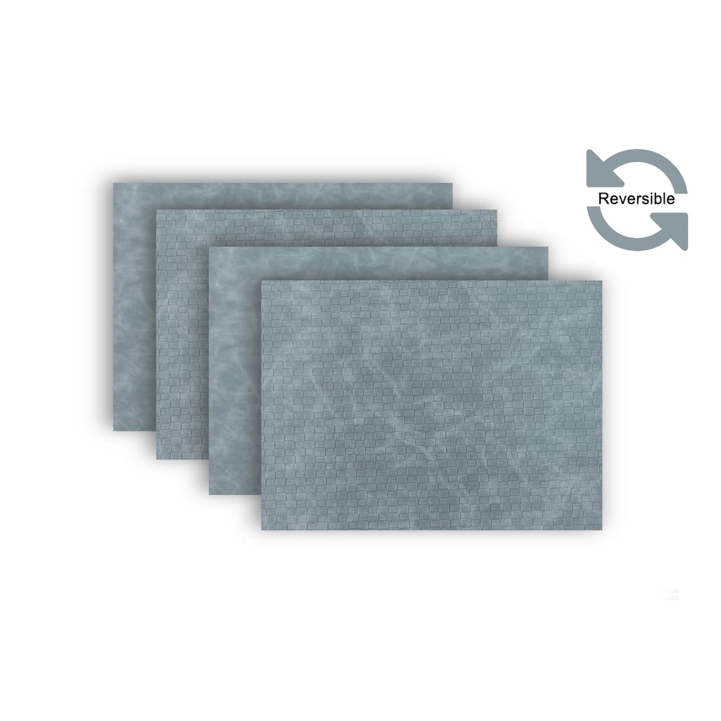 Dainty Home Sorento Faux Leather Reversible Rectangular Placemat Set - N/A