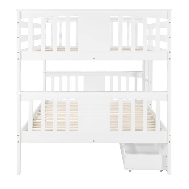 Full over Full Bunk Bed for Bedroom, Guest Room Furniture