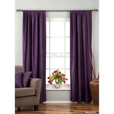 Purple Tab Top Velvet Curtain / Drape / Panel - 84" - Piece