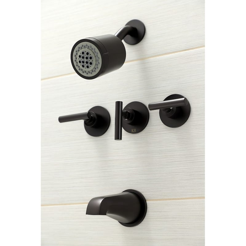 Manhattan Three-Handle Tub and Shower Faucet