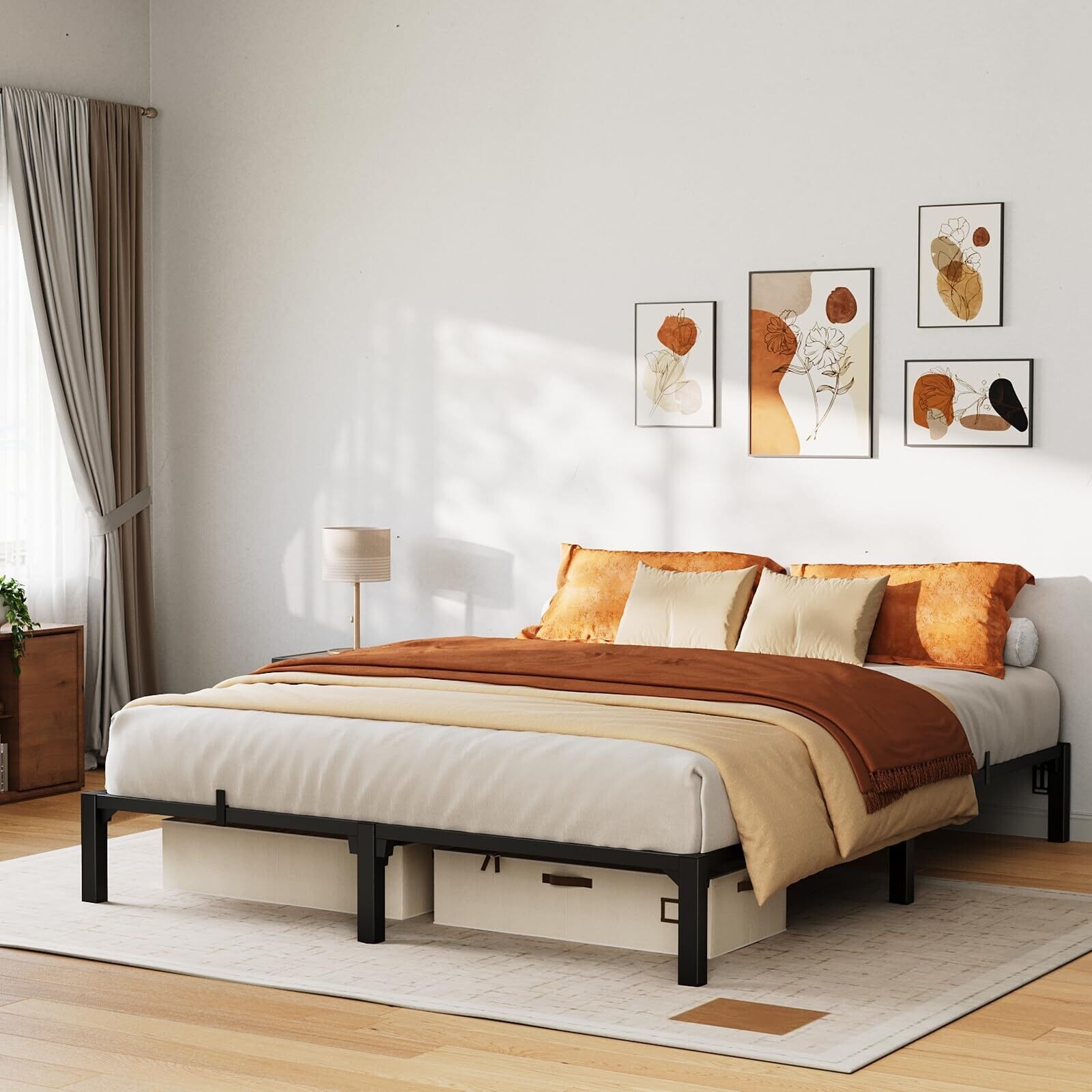 6 Inch Twin Bed Frame Heavy Duty Metal Platform Bed Frame with Durable Iron Slat Support and Legs