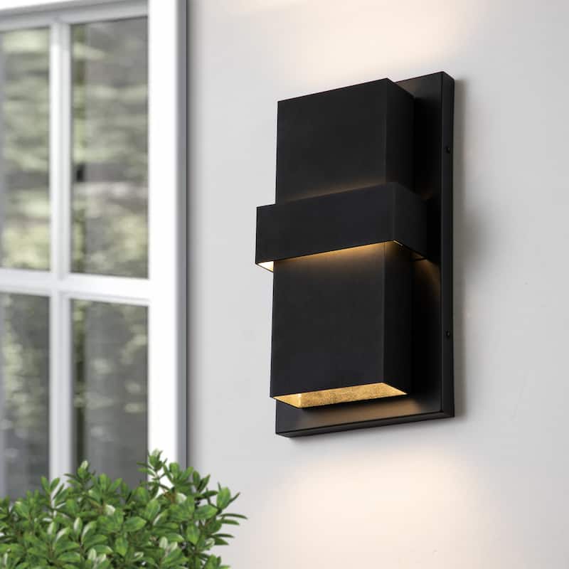 C Cattleya 2-Light Matte Black Aluminum LED Outdoor Wall Light - Matte Black