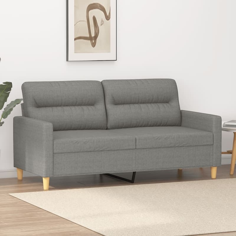 vidaXL 2-Seater Sofa Dark Gray 55.1" Fabric - 62.2" x 30.3" x 31.5"
