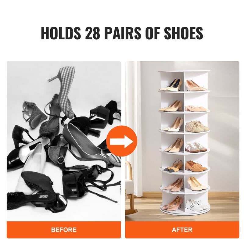 Rotating Shoe Rack Tower 360 Spinning Organizer for Closet or Entryway