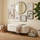preview thumbnail 21 of 44, HomePop Ellipse Modern Storage Bench with Metal Legs Cream Boucle Woven