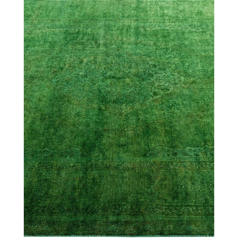 Overdyed, One-of-a-Kind Hand-Knotted Area Rug - Green - 4' 7" x 6' 10"