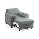 preview thumbnail 59 of 77, 3-in-1 Pull-Out Sleeper Chair Bed Convertible Adjustable Lounge