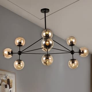 Enthen 10-Light Orb Black Chandelier