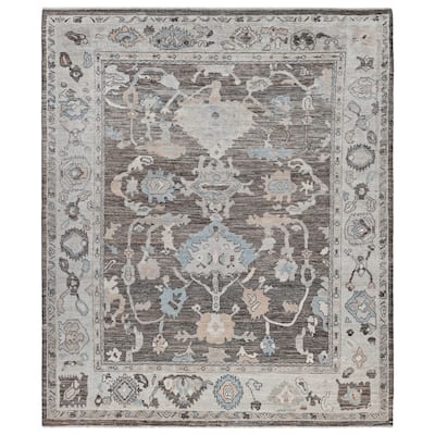 Oushak One-of-a-Kind Hand-Knotted Area Rug - Brown - 8' 2" x 9' 9"