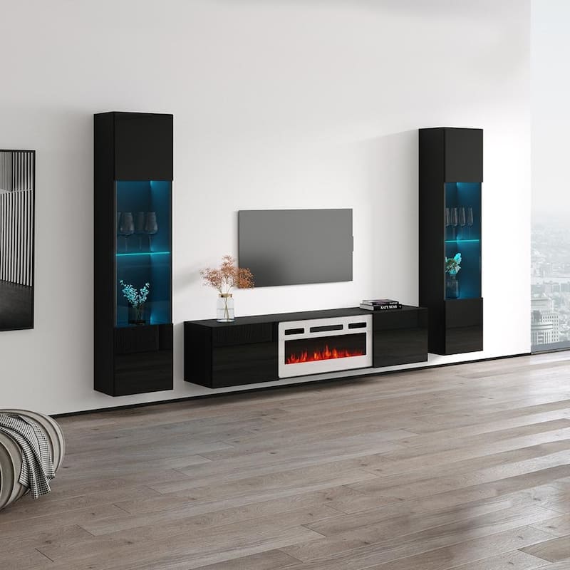 Cali WH-EF Floating Fireplace Entertainment Center