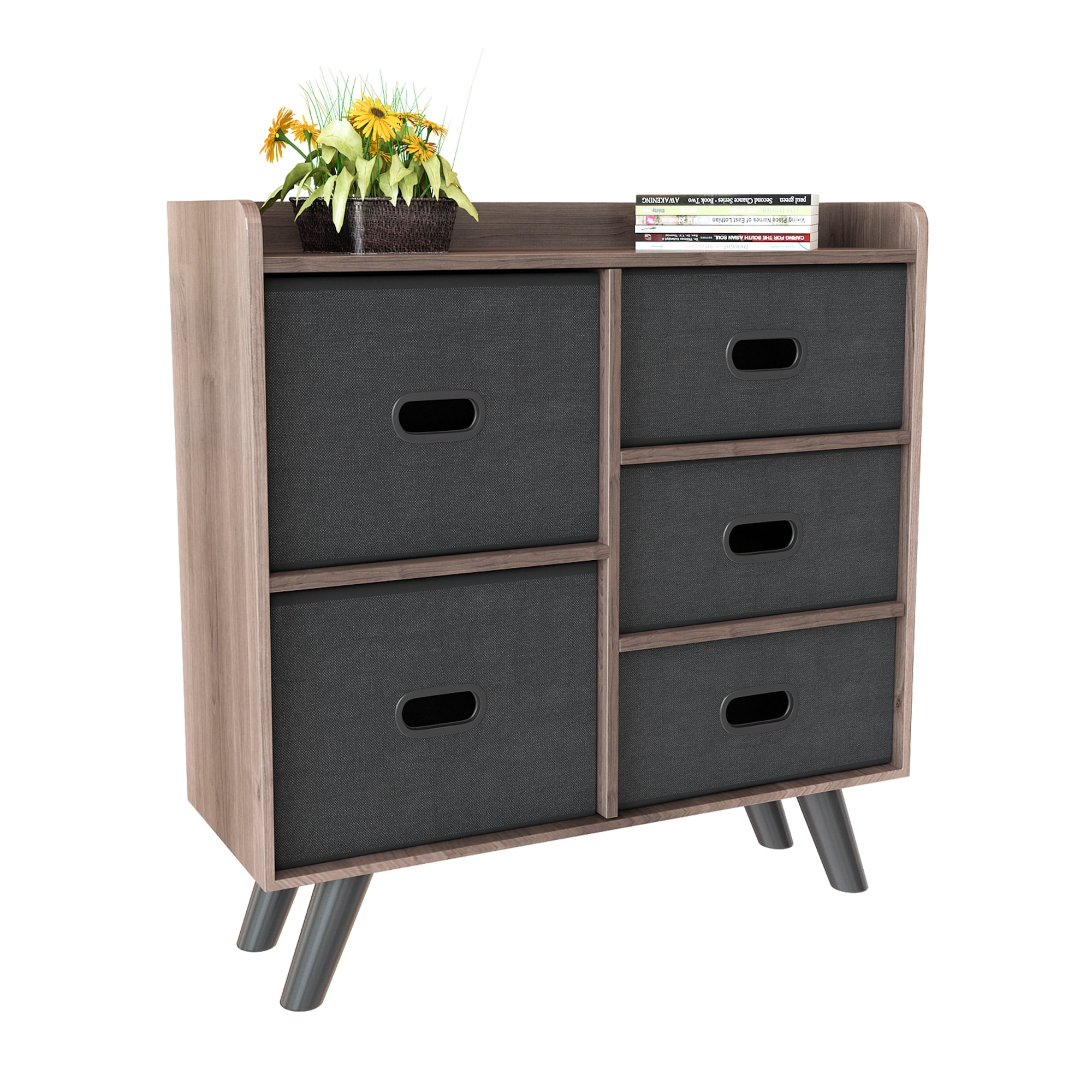 5 Drawer Chest Cabinet Dresser Storage Organizer Closet Wood Bedroom Furniture