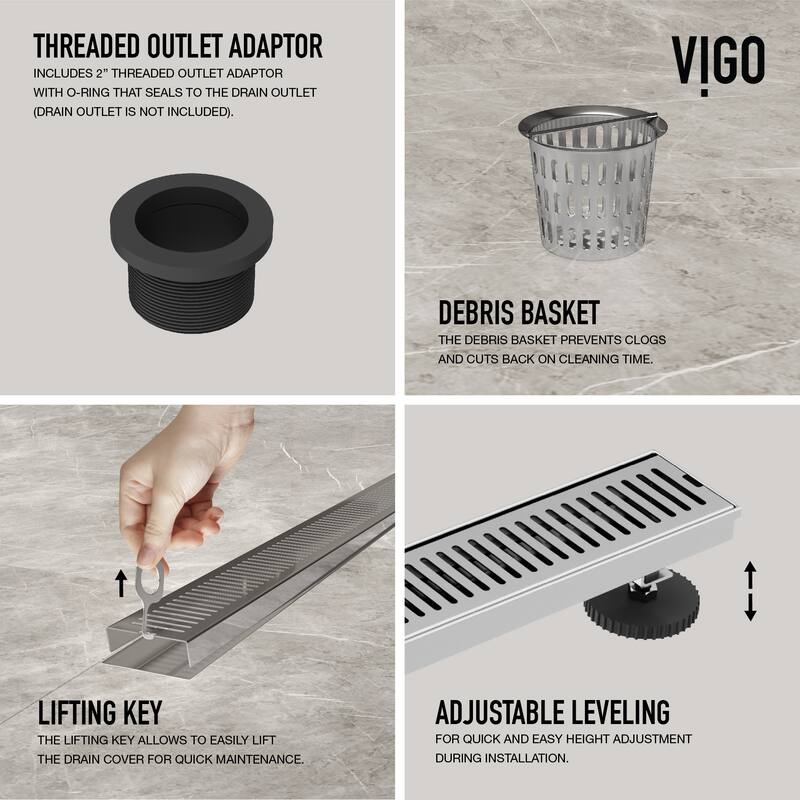 VIGO Elan Linear Shower Drain