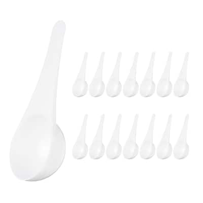 15 Pcs Measuring Spoon with Short Handle, Teaspoon Plastic Scoops, White