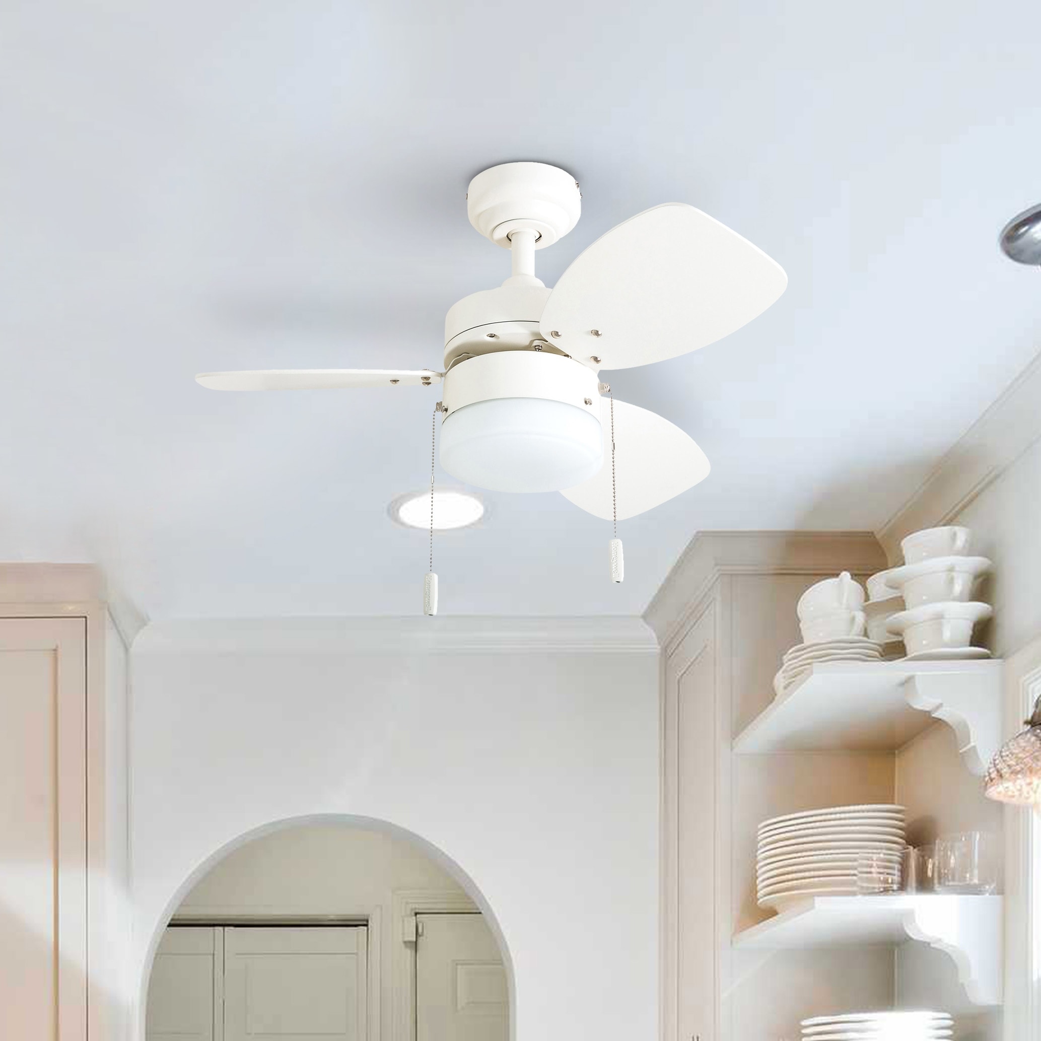 Honeywell Ocean Breeze 30 White Small Led Ceiling Fan With Light Overstock 25738848