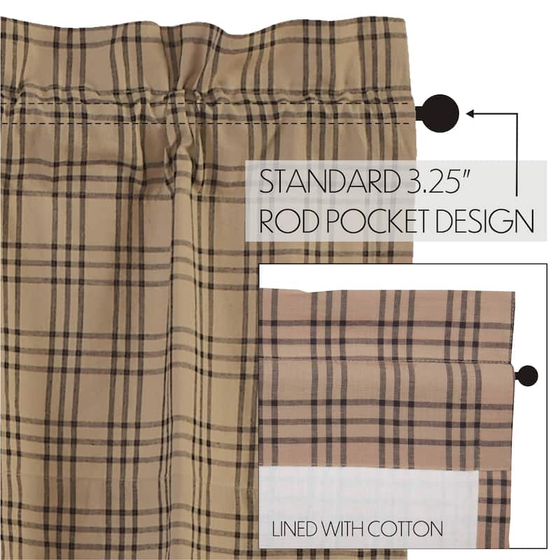 Sawyer Mill Charcoal Plaid Prairie Short Panel Set of 2
