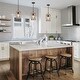preview thumbnail 1 of 11, Clovy Modern Farmhouse 1-Light Solid Wood Lantern Cylinder Pendant for Kitchen Island - D6"x H 69"