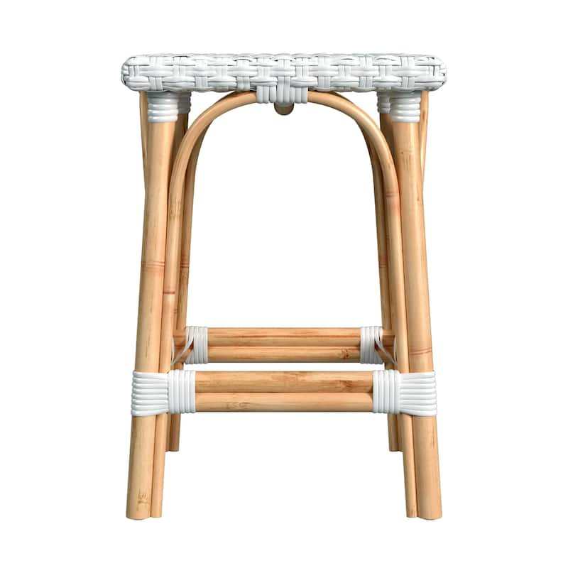 Riviera Square 24"H Rattan Counter Stool